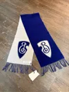 Burberry Fringed Scarf In Blue