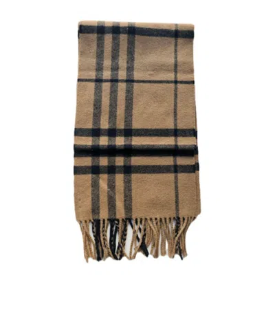Burberry Fringed Scarf In Brown