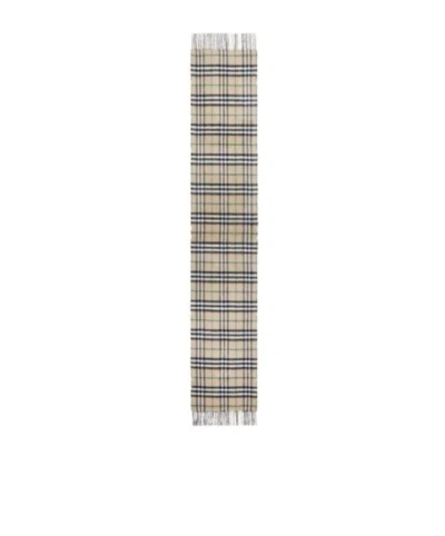 Burberry Fringed Scarf In Gray