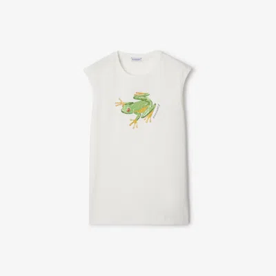 Burberry Frog Cotton Vest In Salt