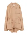 Burberry Front Press-stud Gabardine Jacket In Nude