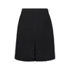 Burberry Front-slit Detailed Button Skirt In Black