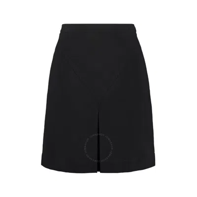 Burberry Front-slit Detailed Button Skirt In Black