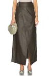 Burberry Front Slit Midi Skirt In Bramble