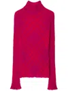 Burberry Fuchsia Turtleneck Sweater In Fuchsia