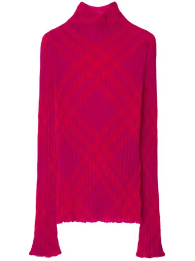 Burberry Fuchsia Turtleneck Sweater In B7338 Rouge