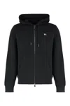 Burberry Black Sweatshirt With Ekd Embroidery On The Front And Logo Print On The Rear In Cotton Man In Black
