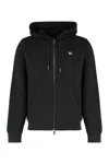 Burberry Black Sweatshirt With Ekd Embroidery On The Front And Logo Print On The Rear In Cotton Man In Black