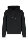 Burberry Black Sweatshirt With Ekd Embroidery On The Front And Logo Print On The Rear In Cotton Man