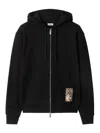 Burberry Classic Zip-up Black Sweatshirt With Pocket Design In Black