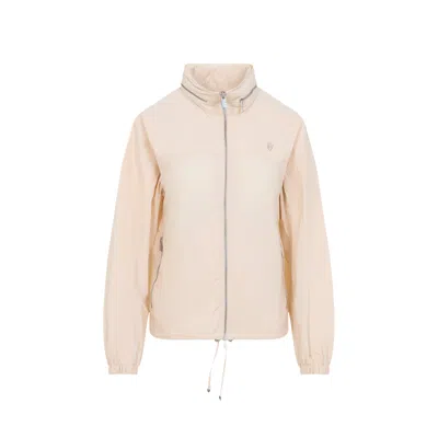 Burberry Windbreaker W/concealed Hood In Neutral