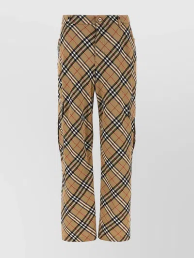 Burberry Functional Cargo Pocket Trousers In Beige
