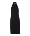 Burberry Funnel-neck Silk Bib Dress In Black