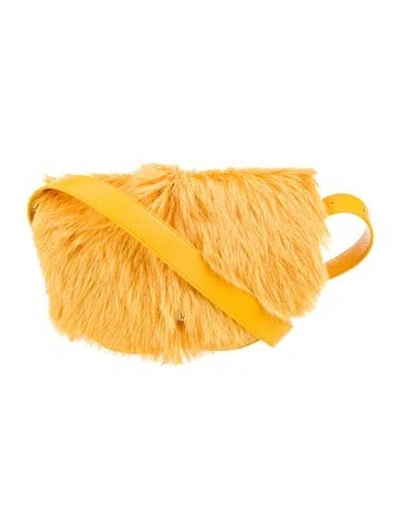 Pre-owned Burberry Fur Crossbody Bag In Yellow