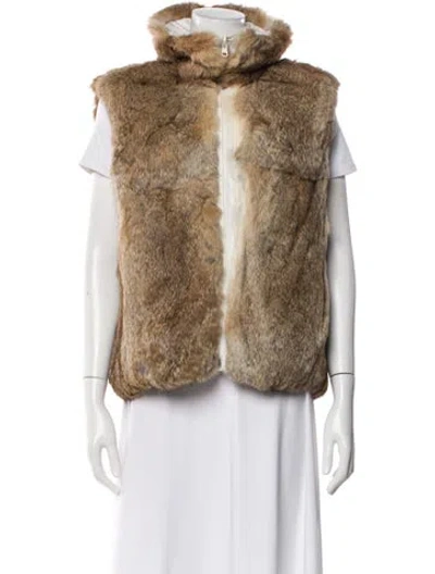 Pre-owned Burberry Fur Down Jacket In Neutral