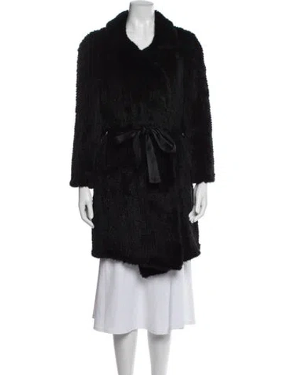 Pre-owned Burberry Fur Faux Fur Coat In Black
