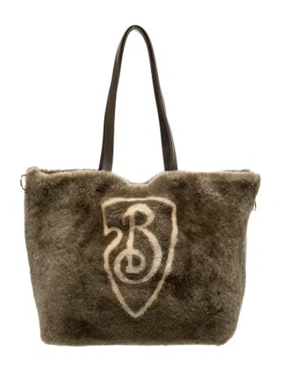 Pre-owned Burberry Fur Messenger Bag In Green