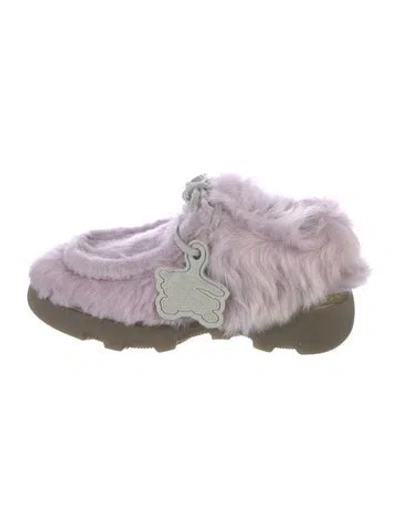 Pre-owned Burberry Fur Mules W/ Tags In Purple
