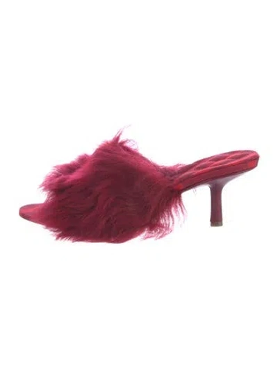 Pre-owned Burberry Fur Slides In Pink