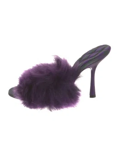 Pre-owned Burberry Fur Slides In Purple