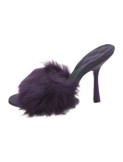 Pre-owned Burberry Fur Slides In Purple