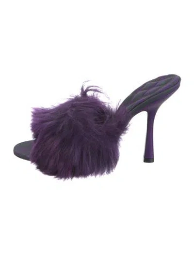 Pre-owned Burberry Fur Slides W/ Tags In Purple