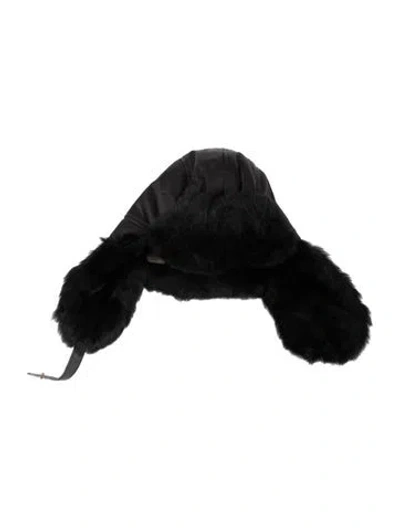 Pre-owned Burberry Fur Trapper Hat In Black