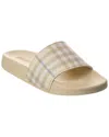 Burberry Checkered Pattern Flat Sole Slide Sandals In Neutral