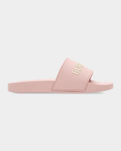 Burberry Furley Logo Slide Sandals In Pink