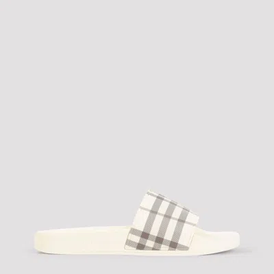 Burberry Furley Rubber Slide Sandals In Neutral
