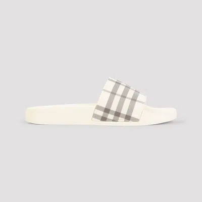 Burberry Furley Rubber Slide Sandals In Neutral