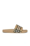 Burberry Checked Slip-on Slides In Multi