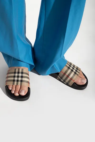 Burberry ‘furley' Slides In Beige