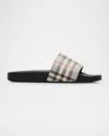 Burberry Check Slide Flat Open Toe Slippers