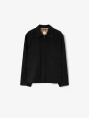 Burberry Collared Rain-resistant Harrington Jacket Cuffs In Black