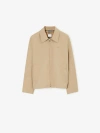 Burberry Cotton Gabardine Rain-resistant Jacket With Snap Buttons In Honey