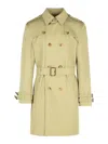 Burberry Medium Cotton Gabardine Trench Coat In Green