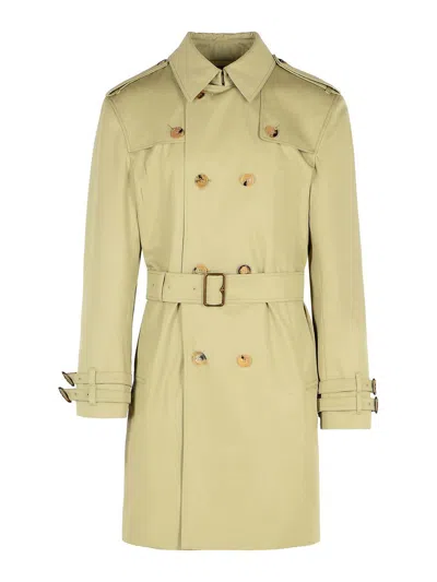 BURBERRY GREEN COTTON TRENCH COAT