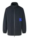 Burberry Black Polyamide Raincoat In Blue
