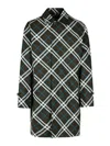 Burberry Nova Check Reversible Cotton Coat In Verde