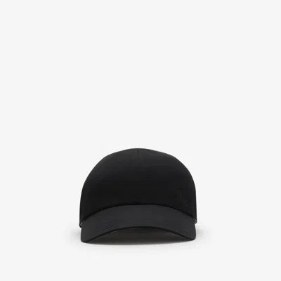 Burberry Gabardine Baseball Cap In Black/sand