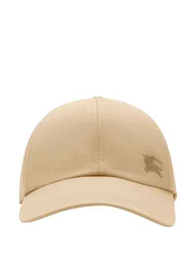 Burberry Adjustable B Buckle Closure Hat With Equestrian Knights Design For Men In Brown