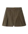 Burberry Cotton Gabardine Belted Shorts In Brown