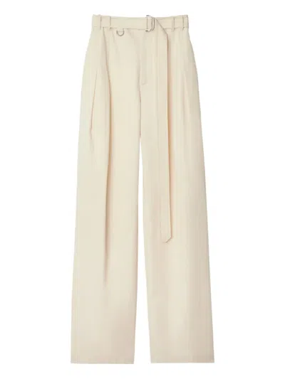 BURBERRY GABARDINE BELTED TROUSERS