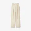 Burberry Gabardine Belted Trousers In Lunar