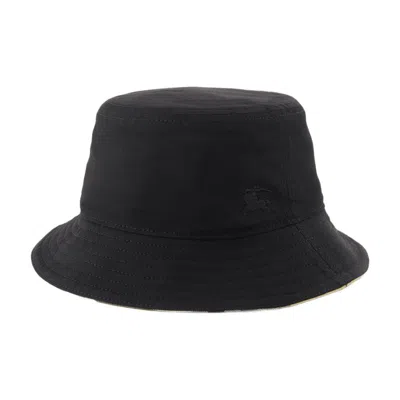 Burberry Gabardine Bucket Hat In Black