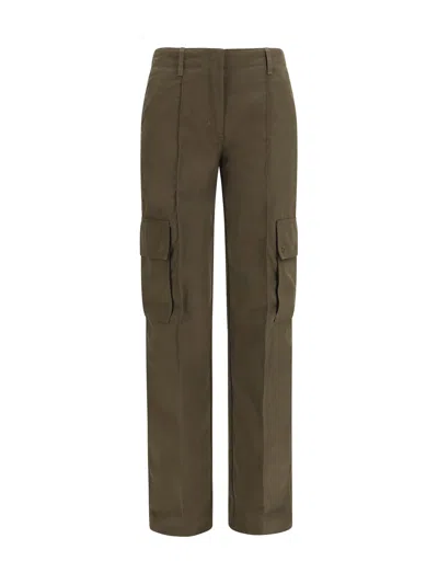 Burberry Gabardine Cargo Pants In Green