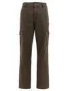 Burberry Gabardine Cargo Trousers In Brown