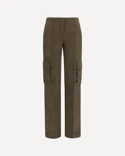 Burberry Gabardine Cargo Trousers In Green