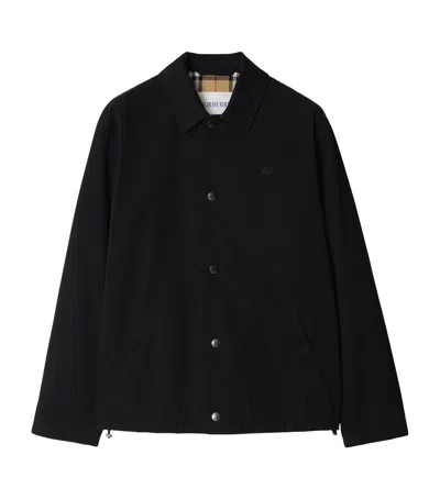 Burberry Gabardine Coach Jacket In Black